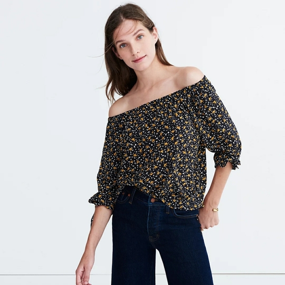 Madewell Tops - Madewell Silk Off-The-Shoulder Top